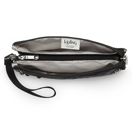 Kipling Creativity Extra Large Metallic Wristlet Bags Opulent Black Stud | CA 2064FD